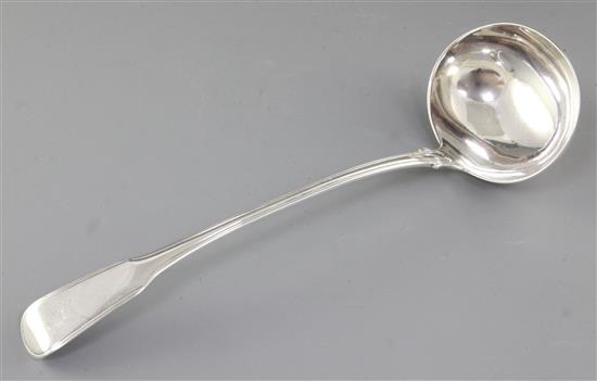 A George III silver soup ladle, by Richard Crossley, Length: 12 ½”/320mm Weight: 7.8ozs/220grms.